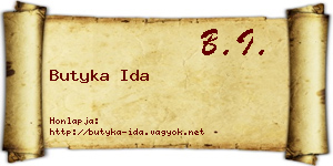 Butyka Ida névjegykártya